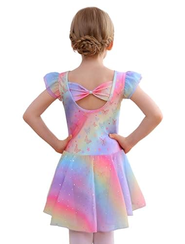 MdnMd Ballet Leotards with Skirt for Toddler Girls