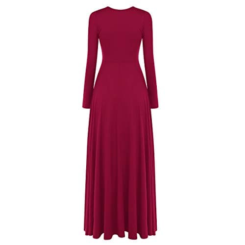 IDOPIP Women's Metallic Color Block Liturgical Dance Dress