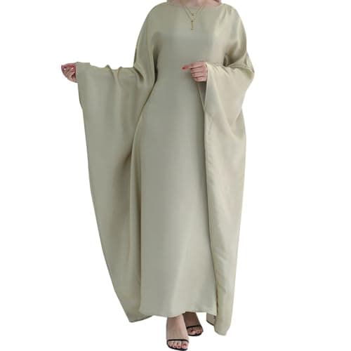 Jazvano Dubai Shiny Bat Sleeve Maxi Abaya for Women