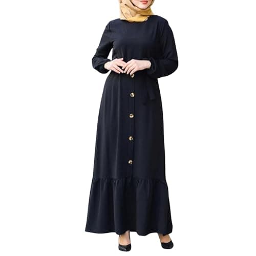 KUIOLYPOER Women's Pakistani Kaftan Abaya, Muslim Dress for Prayer and Dubai Outfits