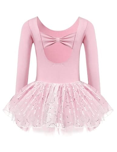 Zaclotre Girls Ballet Long Sleeve Leotards with Tutu Skirt Dance Dress