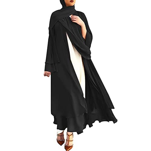 OBEEII Women Muslim Chiffon Maxi Dress