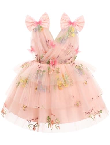 IMEKIS Toddler Girls Rainbow Butterfly Birthday Tutu Dress