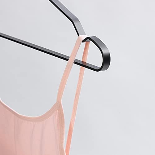 Brabantia Lightweight Black Aluminium Clothes Hangers (Set of 4) - With Extra Grip & Anti-Stretch Design