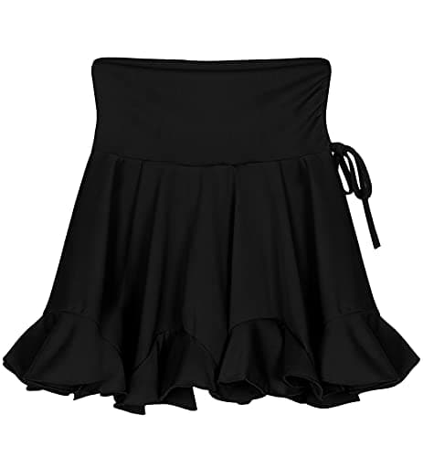 Z&X Women's Latin Dance Skirt with Ruffle Pleats - Mini Short for Ballroom, Salsa, Tango