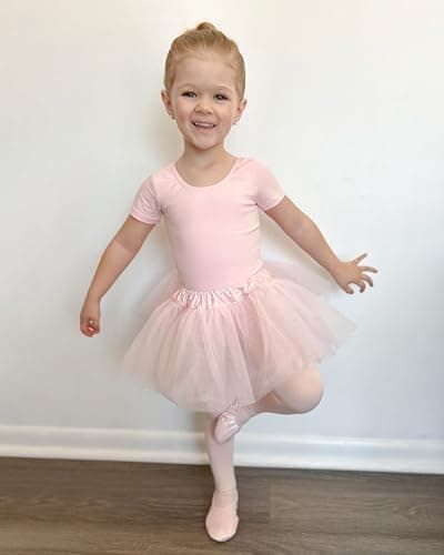Girls Ballet Leotard Set with Skirt and Tights for Toddlers and Kids