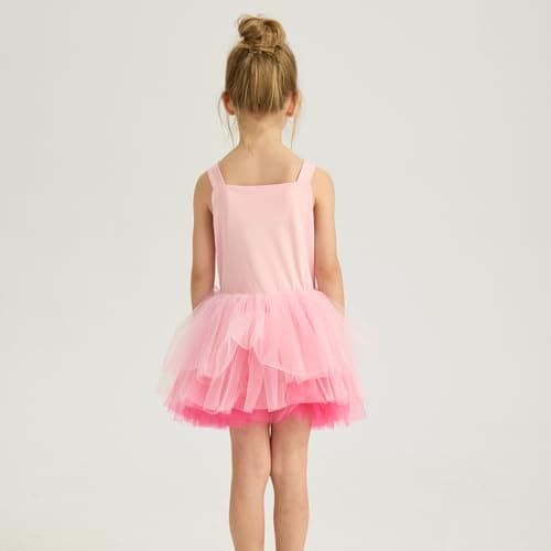 KARETT Girls Ballet Tutu Dress for Toddlers, V-Neck Leotard Outfit, Ages 1-7