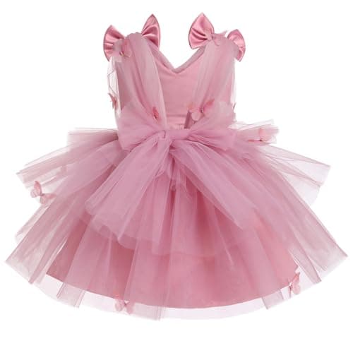 IMEKIS Toddler Girls Rainbow Butterfly Birthday Tutu Dress
