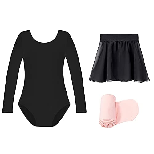Girls Ballet Leotard Outfit with Skirt and Tights (Toddler to Big Kid)