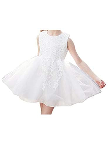 Mallimoda Girl's Lace Tulle Flower Wedding Dress