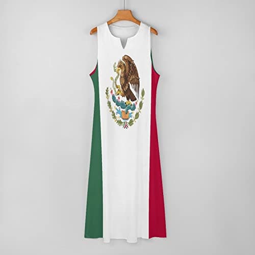 TAIZIYEAH Casual Mexican Flag V-Neck Shift Dress for Women Summer