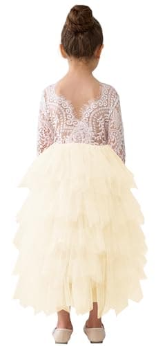 2Bunnies Girl Peony Lace Back Tiered Tutu Party Dress
