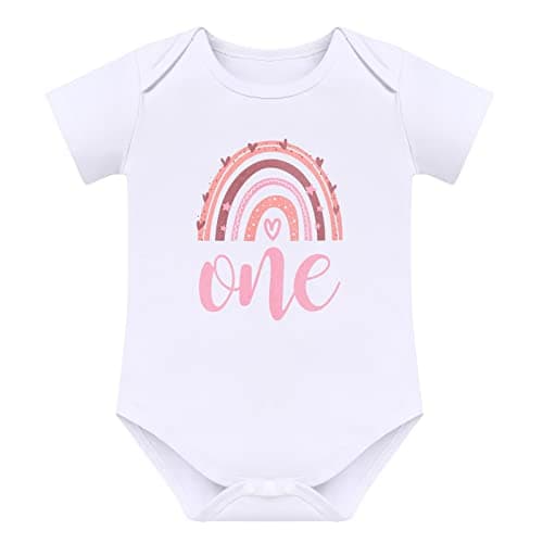 ODASDO Baby Girl Boho Rainbow 1st 2nd Birthday Cake Smash Outfit