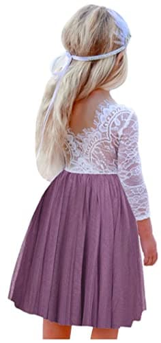 2Bunnies Girl's Rose Lace Back A-Line Tutu Party Dress