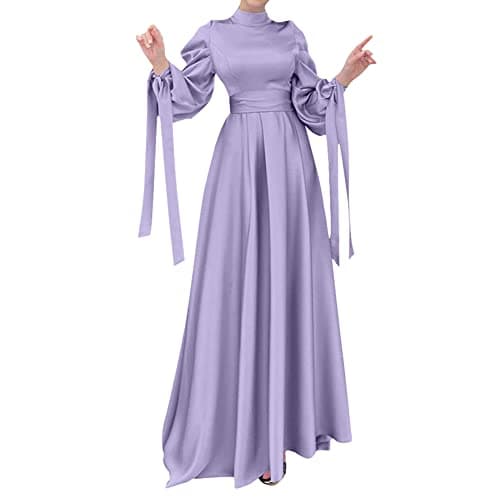 OBEEII Women's Loose Full Cover Satin Abaya Kaftan Abayas S-XXL