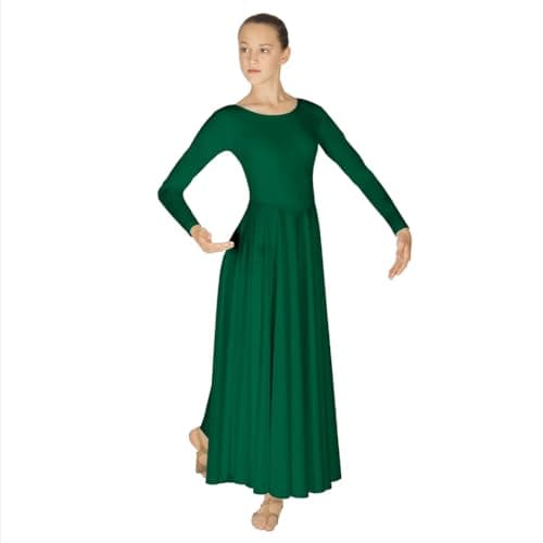 EUROTARD Women's Long Sleeve Worship Liturgical Dance Dress
