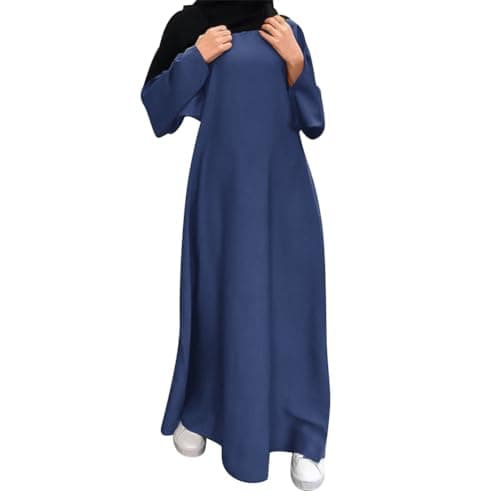 Women Muslim Long Sleeve Kaftan Dress