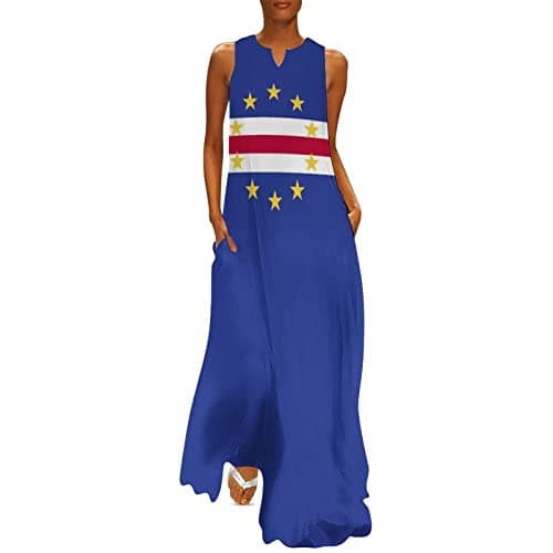 TAIZIYEAH Casual Mexican Flag V-Neck Shift Dress for Women Summer