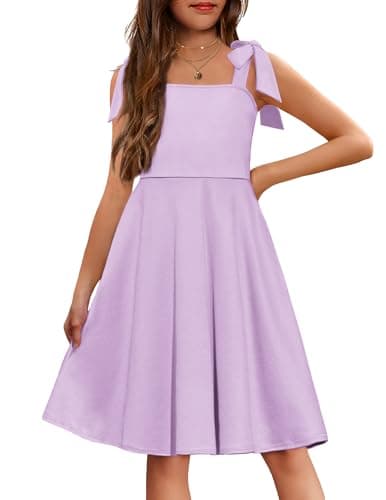 Arshiner Girls' Summer Swing Formal Party Dresses with Pockets 6-11 Years