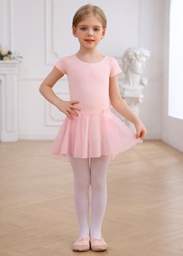 MdnMd Ballet Leotards with Skirt for Toddler Girls