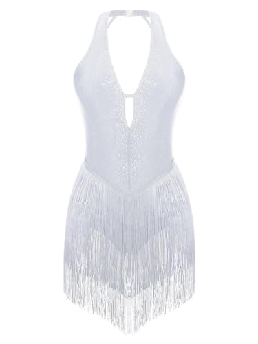 Women's Latin Dance Dress with Backless Design