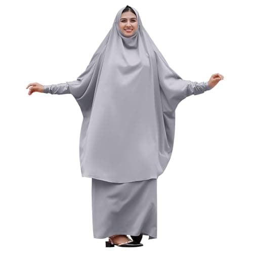 IWEMEK Muslim Women's Chiffon Abaya Dress Set