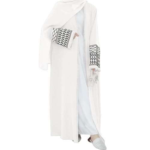 Odizli Women's Ramadan Abaya Embroidered Open Front Cardigan