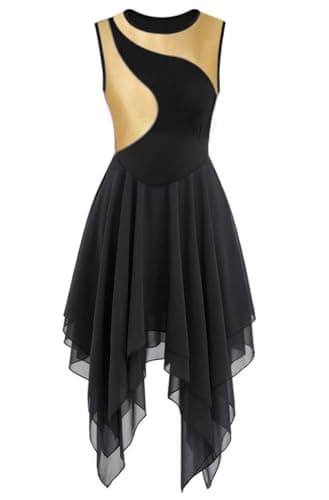 YrsZX Women's Praise Dance Dress & Flowy Skirt for Worship Costumes