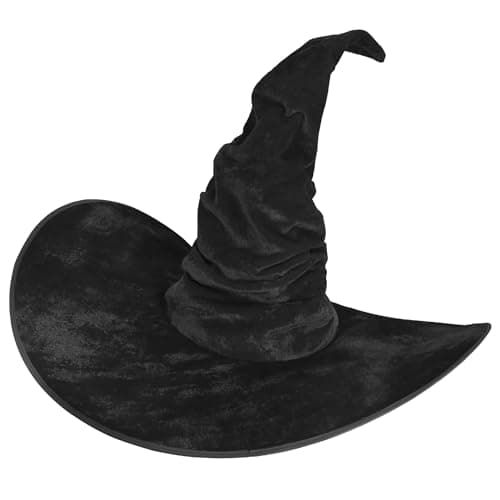 MCJC Witch Hat, Ruched Wide Brim, Halloween Masquerade Party Accessory
