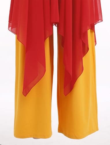 ODASDO Women's Dance Costume Liturgical Tunic Top Wide Leg Jumpsuit Set