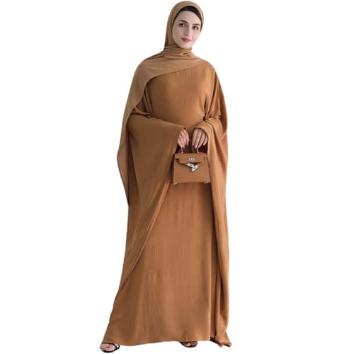 Muslim Abaya Dress for Women | Arabian Prayer Robe with Batwing Maxi Kaftan