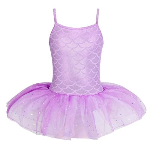 XiaoMoSha Girls' Sparkle Mermaid Tutu Dance Leotard Party Outfit