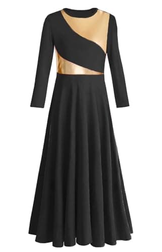 ZYACTU Girls' Metallic Liturgical Dance Dress for Worship and Choir Costumes