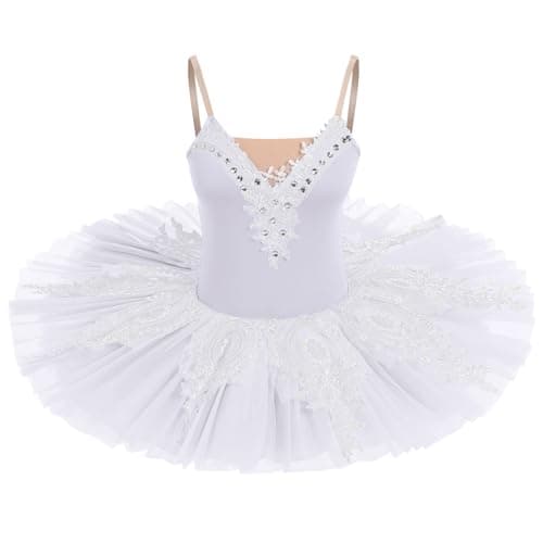 Professional Women's Swan Lake Ballet Dance Platter Tutu Dress Organdy Performancewear