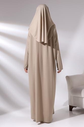 ihvan Online Muslim Women's One-Piece Prayer Dress & Rug & Beads Set