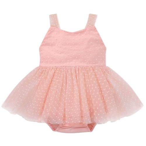 Infant Baby Girl Romper Dress with Flower Embroidery
