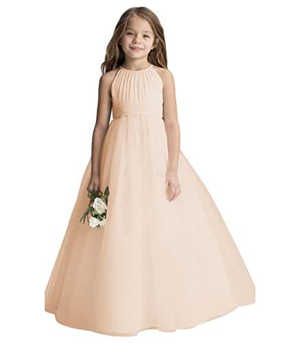Abaow Kids Wedding Flower Girl Tulle Chiffon Dresses