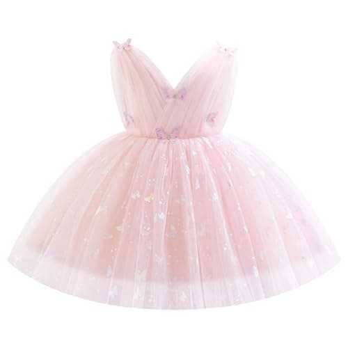 IDOPIP Shiny Butterfly Tutu Dress for Toddler Girls Birthday Parties