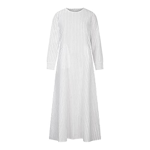 FZYLQY Women's Cotton Linen Maxi Abaya Dress with Pockets