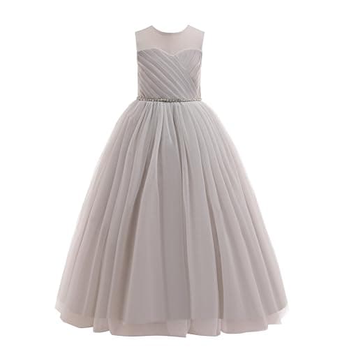 Glamulice Long A-Line Maxi Flower Girl Holiday Dress