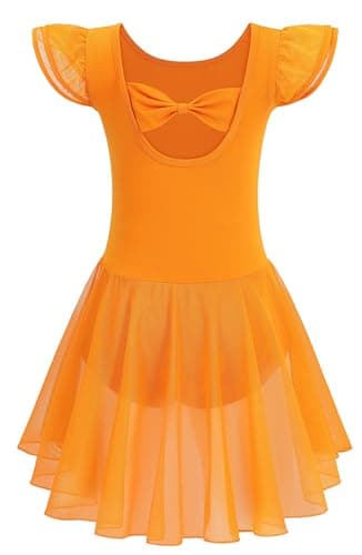 Mecceos Girls' Ballet Leotards - Short/Long Sleeve Skirts