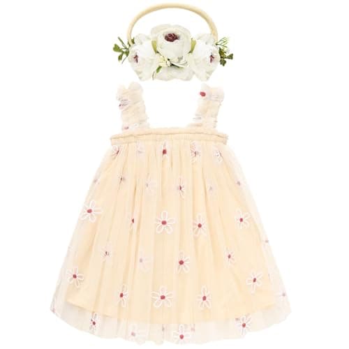 GRNSHTS Toddler Girl Floral Tutu Dress with Headband