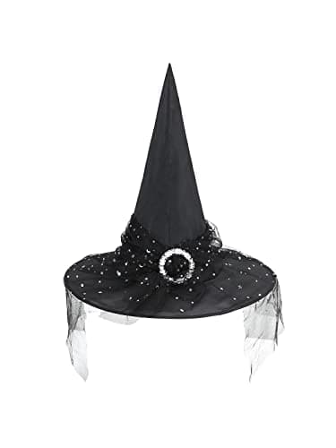 Century Star Kids Witch Hat - Halloween Lace Hat for Girls Youth Teens Cosplay