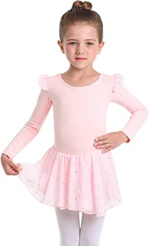 MdnMd Ballet Leotards with Skirt for Toddler Girls