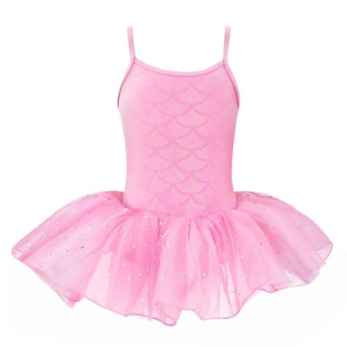 XiaoMoSha Girls' Sparkle Mermaid Tutu Dance Leotard Party Outfit