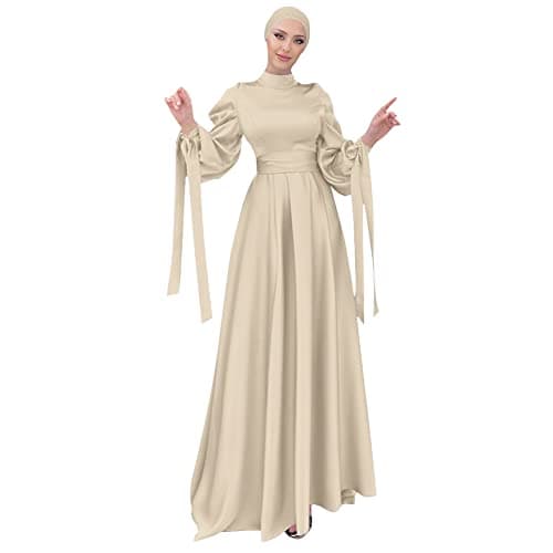 OBEEII Women's Loose Full Cover Satin Abaya Kaftan Abayas S-XXL