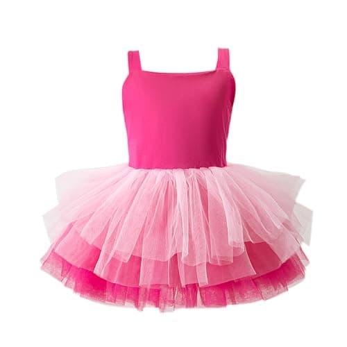 KARETT Girls Ballet Tutu Dress for Toddlers, V-Neck Leotard Outfit, Ages 1-7