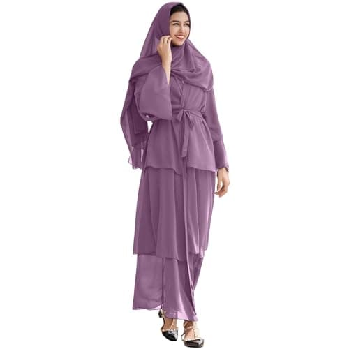 ODASDO Chiffon Abaya Dress for Muslim Women