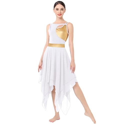 Women's Contemporary Lyrical Dance Costumes - Sleeveless Cut-Out Mesh Tulle Maxi Dress (XS-XL)