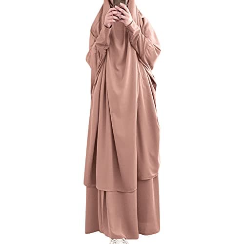 IBTOM CASTLE Women's Muslim Hijab Prayer Dress Maxi Cardi Robe